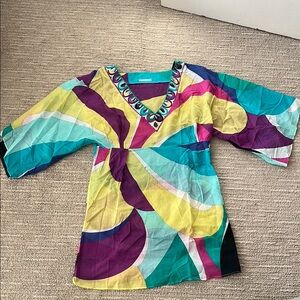 Emilio Pucci Multicolor V-Neck Top